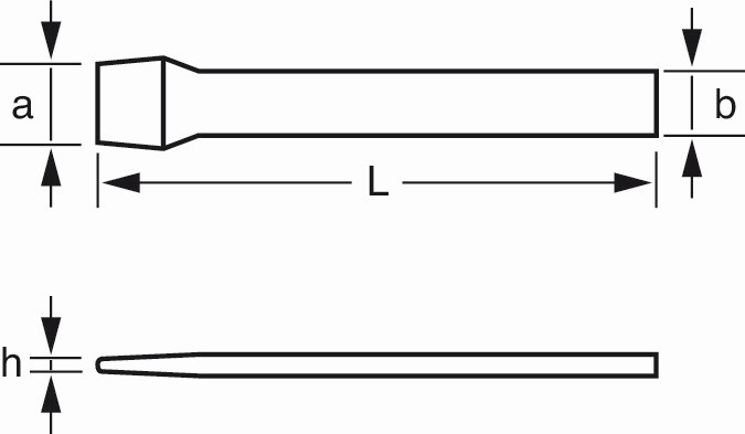 Cortafríos para grietas con mango plano ovalado y acabado lacado color cobre | 3750